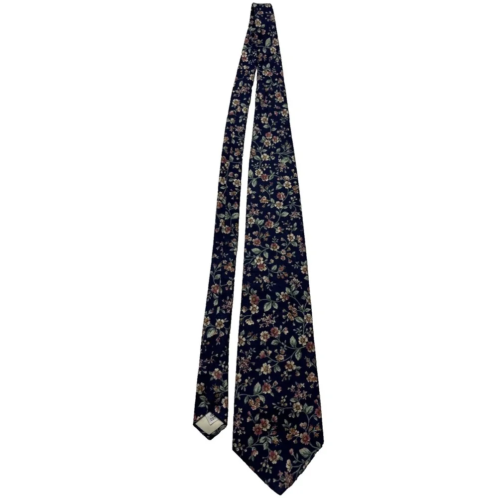 Steve Scheiner Tie,Vintage Floral,100% Cotton,Dark &‎ Pastel Colors Blue Pink
